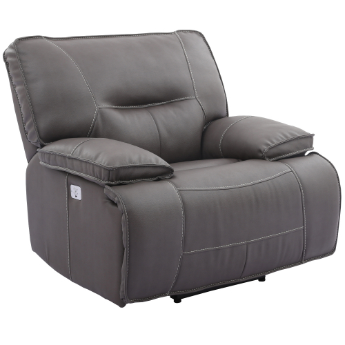 Spartacus Power Recliner in Haze Grey Leatherette