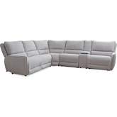 Stellar 6 Piece Modular Power Reclining Sectional Sofa in Neutral Fabric