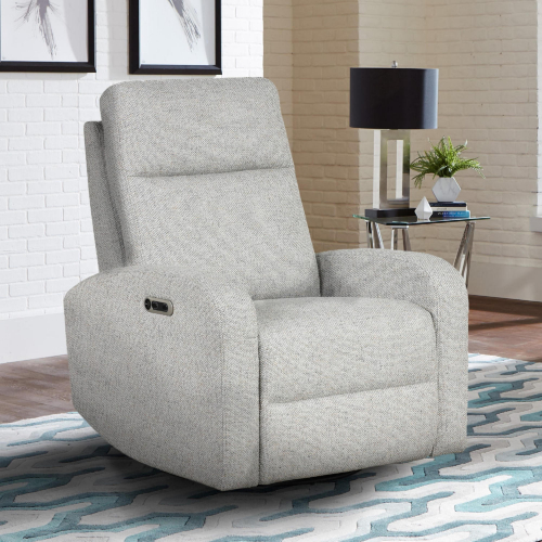 Thriller Power Swivel Glider Recliner in Multicolor Neutral Fabric