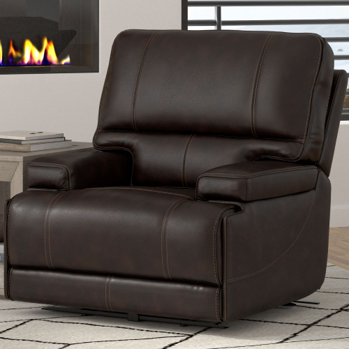 Whitman FreeMotion Power Cordless Recliner in Coffee Top Grain Leather