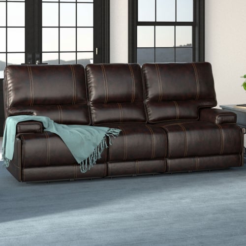 Whitman FreeMotion Power Cordless Sofa in Coffee Top Grain Leather