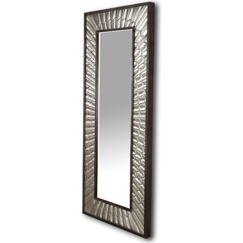 Crossings Palace Floor Mirror in Walnut Finish & Silver Metal