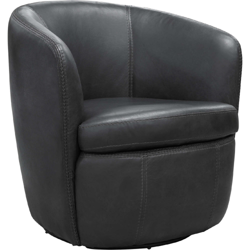 Barolo Swivel Club Chair in Vintage Slate Grey Leather