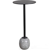 Crossings Serengeti Accent End Table in Gray Marble & Black Iron