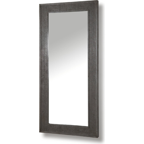 Crossings Serengeti Floor Mirror in Sandblasted Grey Wood