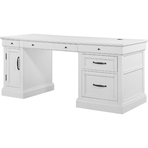 Shoreham Pedestal Desk in White Wood