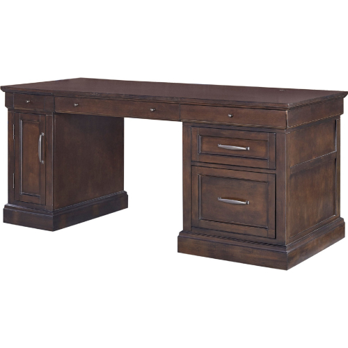 Shoreham Pedestal Desk in Medium Roast Brown Wood