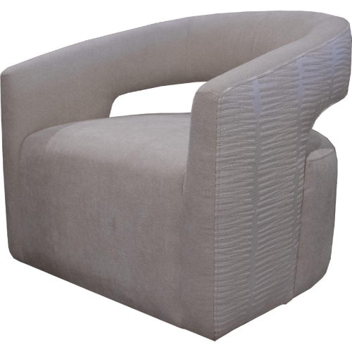 Orbit Open Back Accent Chair in Neutral Fabric