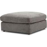 Surrender Ottoman w/ Casters in Burmese Nature Grey Fabric