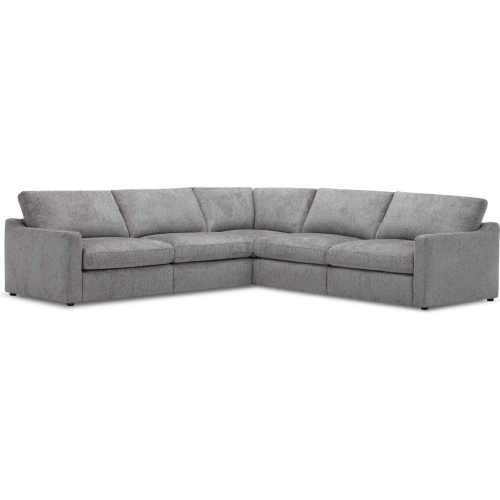 Surrender 5 Piece Sectional Sofa in Burmese Nature Grey Fabric