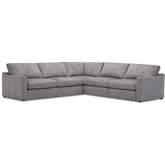 Surrender 5 Piece Sectional Sofa in Burmese Nature Grey Fabric