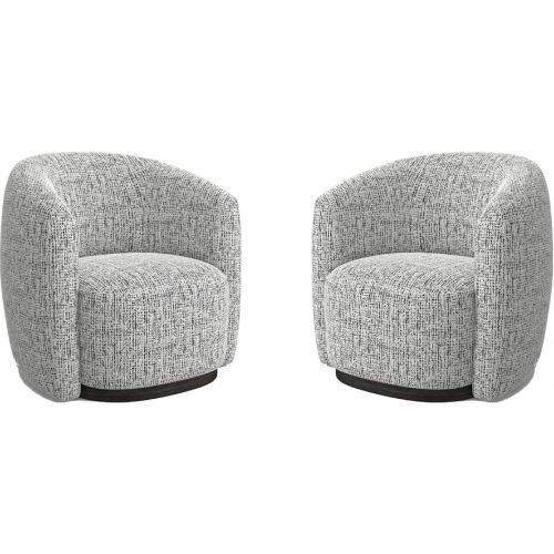 Tatum Swivel Accent Chair in Nightshade Grey Fabric (Set of 2)