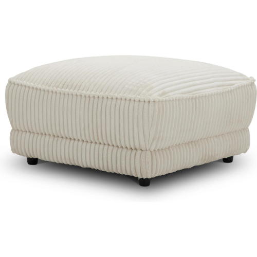 Utopia Ottoman w/ Casters in Ivory Fabric