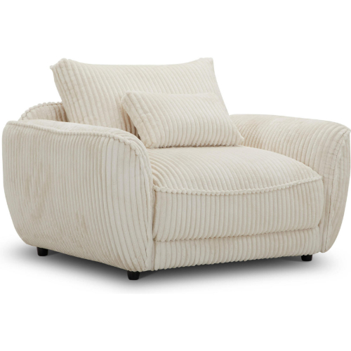 Utopia Accent Chair & A Half w/ Lumbar Pillow in Ivory Fabric