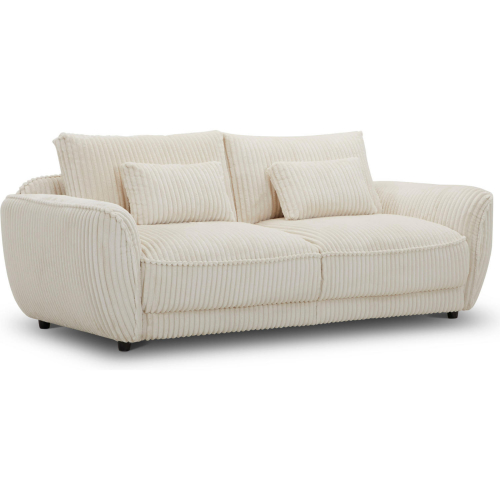 Utopia Sofa w/ Lumbar Pillow in Ivory Fabric