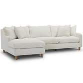 Vogue Sectional Sofa w/ Left Facing Chaise in Neutral Chalk Fabric