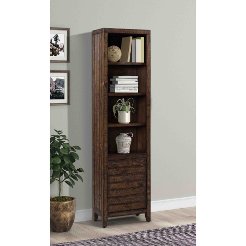 Tempe 22" Open Top Bookcase in Tobacco Brown Wood