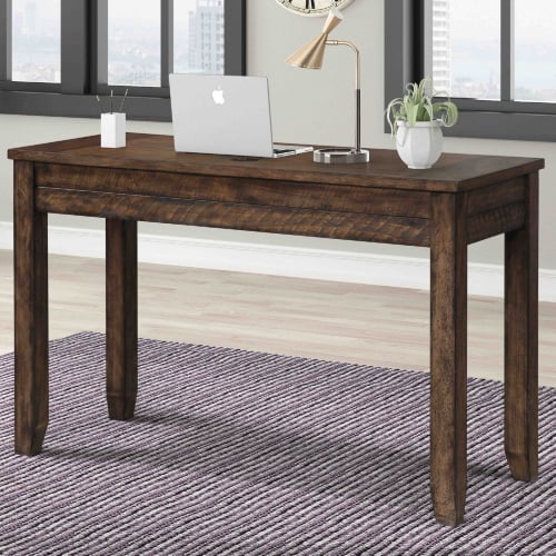 Tempe 47" Writing Desk in Tobacco Brown Wood