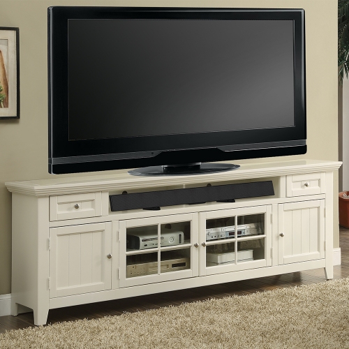 Tidewater 84" TV Stand Console in Vintage White