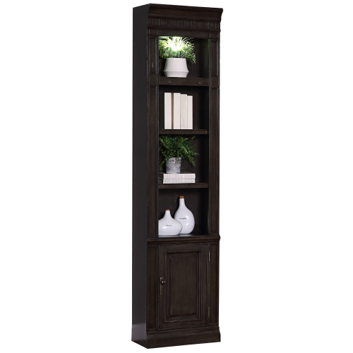 Washington Heights 22" Open Top Bookcase in Washed Charcoal Grey Wood