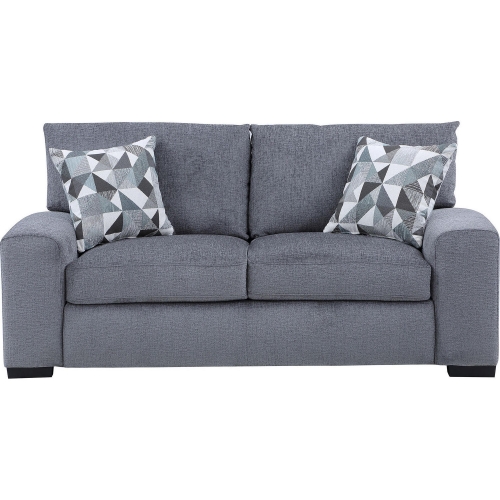 Clayton Loveseat in Charcoal Gray Soft Microfiber