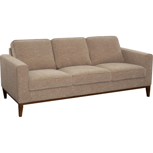 Annie Sofa in Cream Fabric & Wood Trim