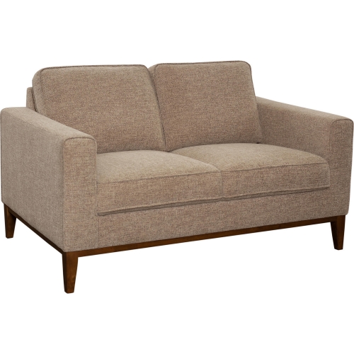 Annie Loveseat in Cream Fabric & Wood Trim