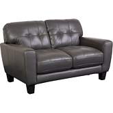 Penner Loveseat in Charcoal Gray Top Grain Leather