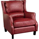 Garnett Club Style Accent Chair in Red Crackle Leatherette