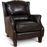 Garnett Club Style Accent Chair in Brown Crackle Leatherette