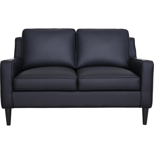 Lazio Loveseat in Black Leather