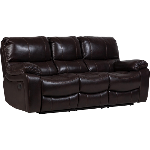 Ramsey Manual Reclining Sofa in Brown Leatherette