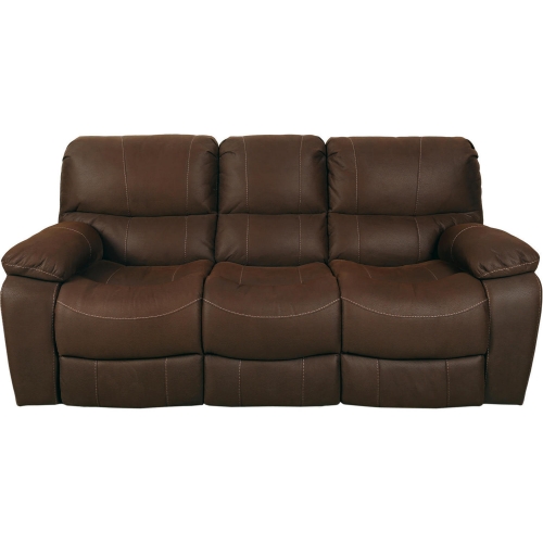 Ramsey Manual Reclining Sofa in Brown Leatherette