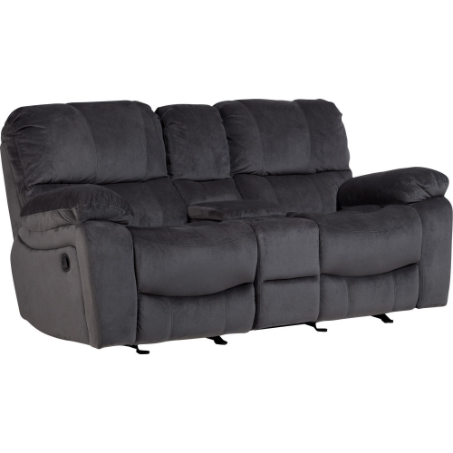 Ramsey Manual Reclining Console Loveseat in Gray Microfiber