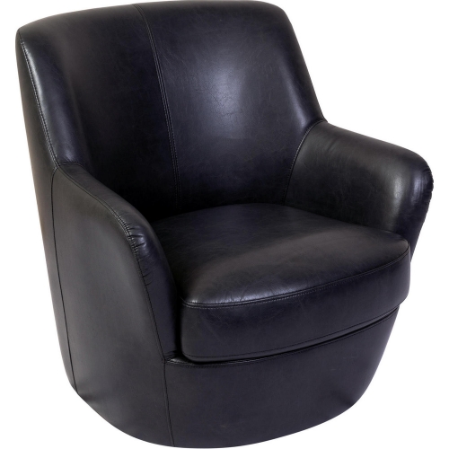 Hayes Swivel Accent Chair in Gray Leatherette