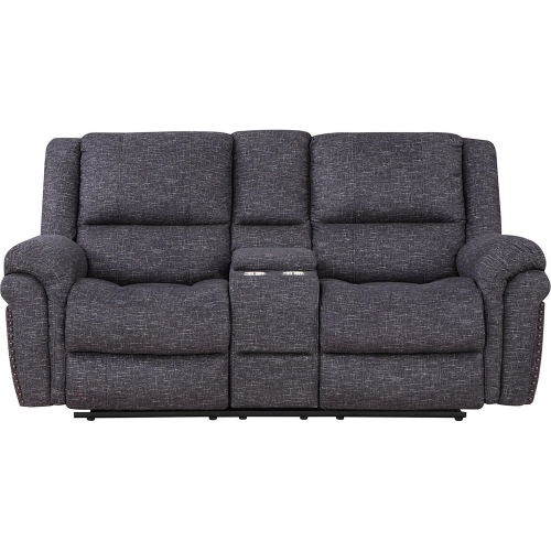 Socorro Manual Reclining Console Loveseat in Gray Fabric