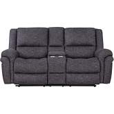 Socorro Manual Reclining Console Loveseat in Gray Fabric