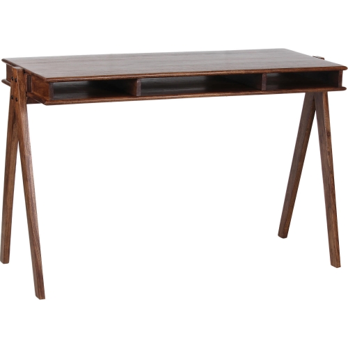 Portola Desk in Walnut Finish Solid Acacia Wood