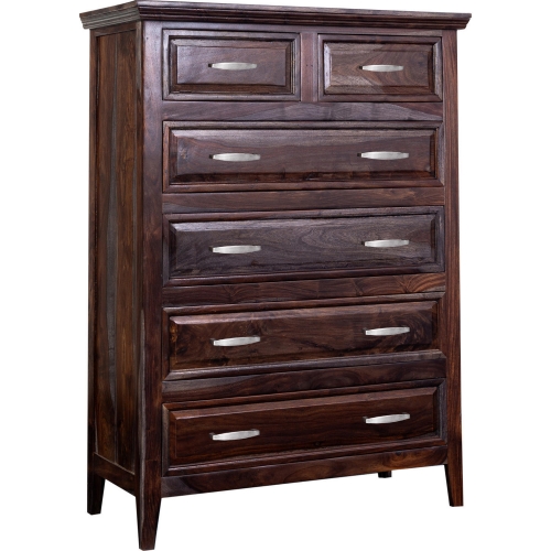 Sonora Ladderback Chest in Gray Finish Solid Sheesham Wood