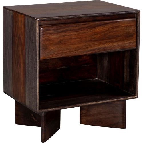 Cambria Nightstand in Gray Solid Sheesham Wood