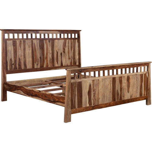 Kalispell King Bed in Natural Finish Solid Sheesham Wood