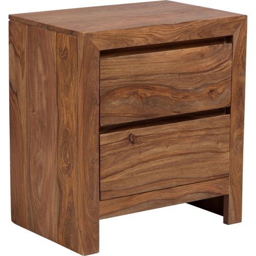 Urban Nightstand in Brown Finish Solid Sheesham Wood