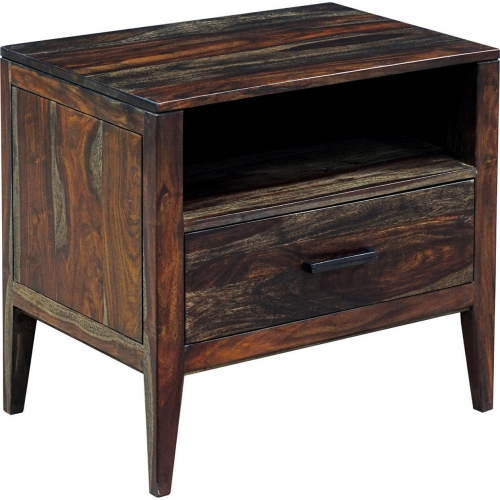 Fall River Nightstand in Black Walnut Finish Solid Sheesham Wood