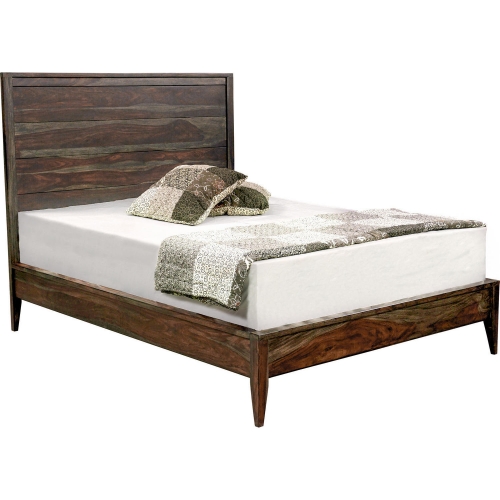 Fall River Queen Bed in Black Walnut Finish Solid Sheesham Wood