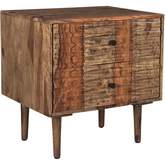 Waves Nightstand in Brown Solid Sheesham Wood