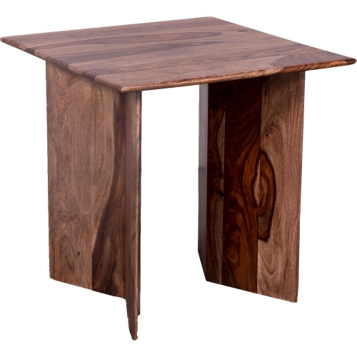 Cambria End Table in Brown Solid Sheesham Wood