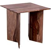 Cambria End Table in Brown Solid Sheesham Wood