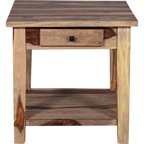 Taos End Table in Natural Finish Solid Sheesham Wood