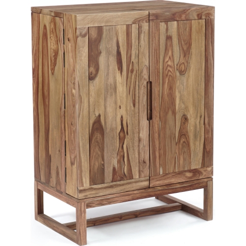 Urban Bar Cabinet in Natural Finish Solid Sheesham Wood