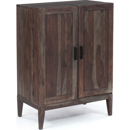 Fall River Bar Cabinet in Black Walnut Finish Solid Sheesham Wood